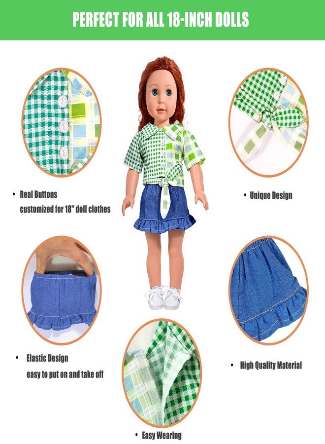 WONDOLL 18-Inch-Doll-Clothes and Accessories - 8 Sets American Doll Clothes Compatible with All 18 inch Dolls Outfits Christmas Birthday Gift for Girls - Image 3